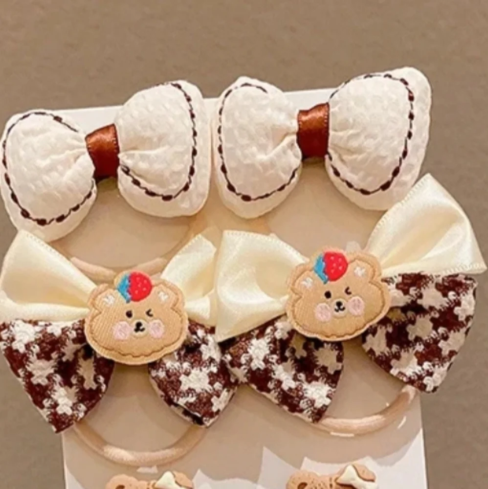 Girl's‎ Cute Hair clips-Bear & Bow 10 Piece Set NEW